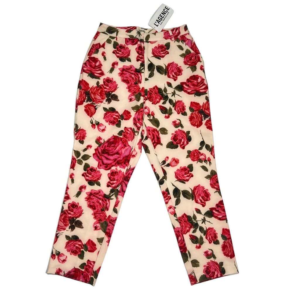 NWT L’AGENCE Women's Sz 2 Mid to High Rise Floral Trousers Pants